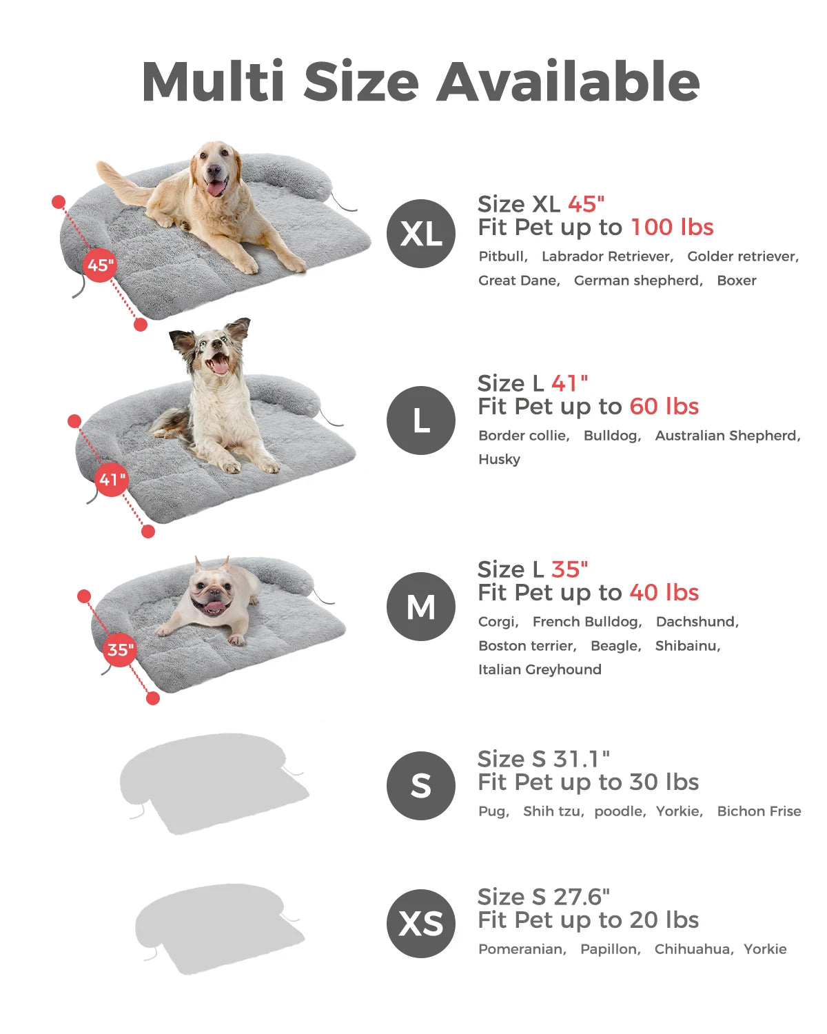 Pet Dog Bed Couch Sofa for Large Dogs House Mat Kennel Winter Warm Cat Bed Pad Washable Cushion Blanket Sofa Protection 3Colors